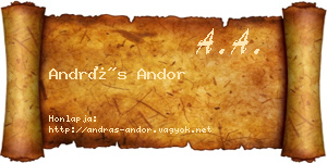 András Andor névjegykártya