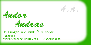 andor andras business card